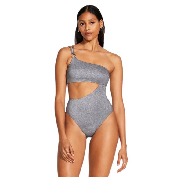Vitamin A Other - Vitamin A NWOT NEVER WORN Cosmo One Shoulder One Piece Metallic Silver - Size M